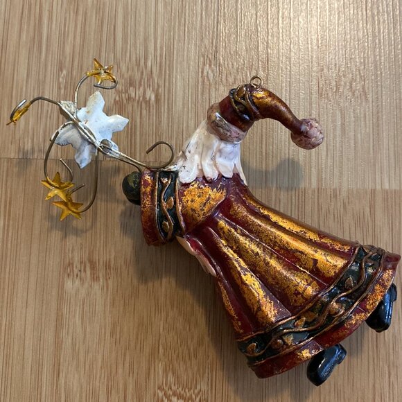 Five Vintage Resin Santa Ornaments (Burgundy Suits) - Picture 7 of 9